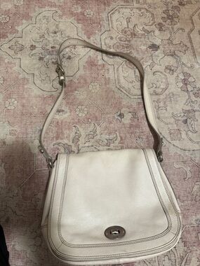Fossil Cream Leather Crossbody Shoulder Bag